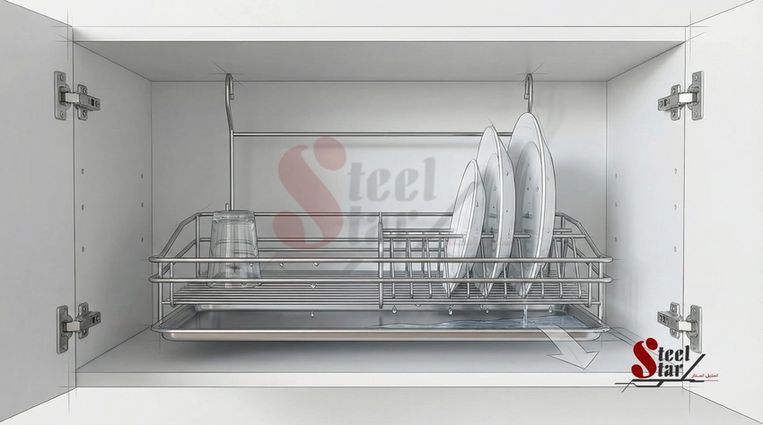 تست چکه آبچکان آویز و بررسی مسیر آب داخل سینی