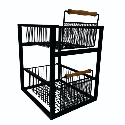 نظم‌دهنده کابینت مدل دو طبقه کشویی فلزی نمای چپ مایل